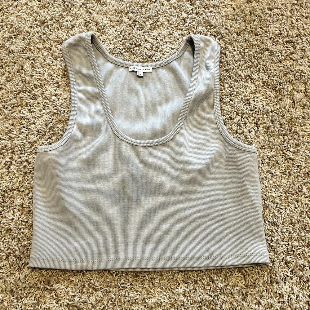 Bohemian Mama Blue Crop Top